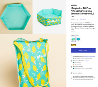 Piscina Infantil NABAIJI Limones 88cm