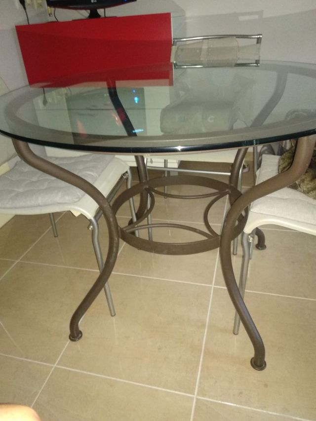 Mesa cristal redonda