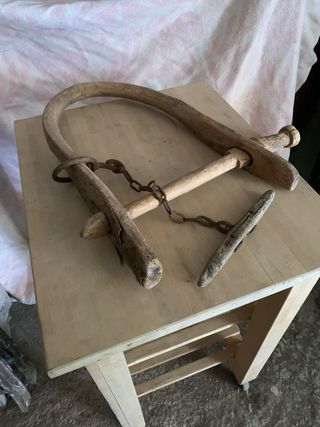 Yugo madera vacas antiguo