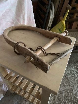 Yugo madera vacas antiguo