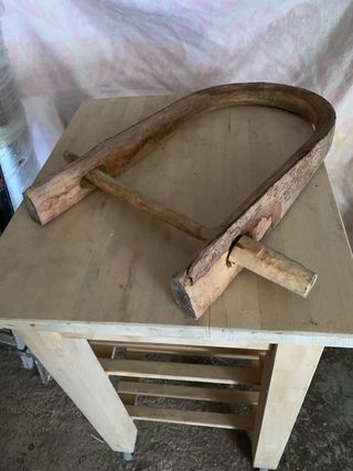 Yugo madera vacas antiguo