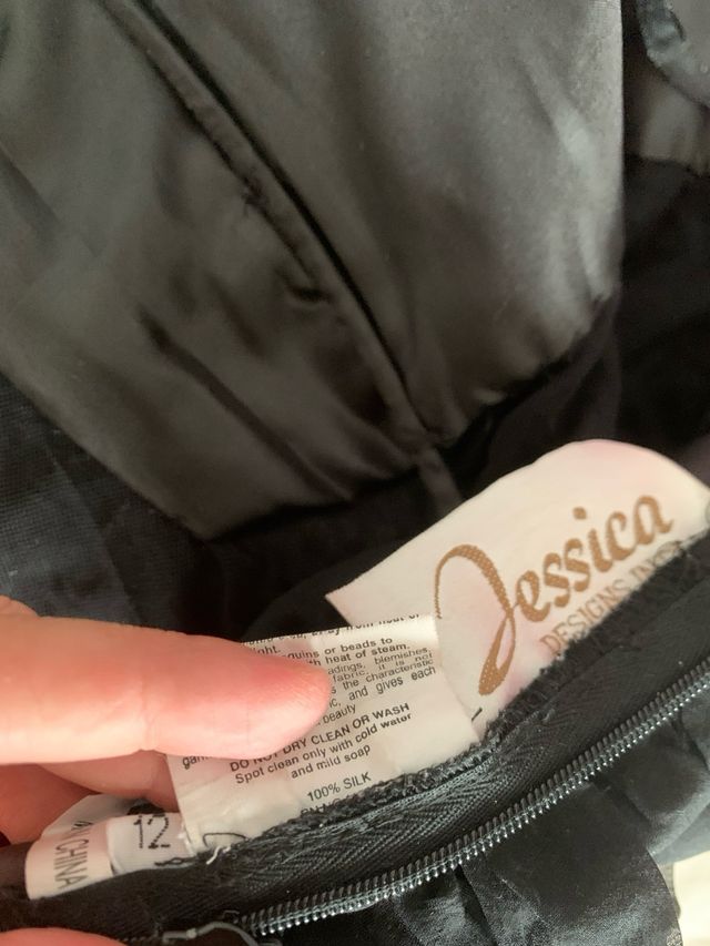 Vestido fiesta pedrería negro