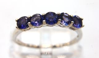 Splendido anello argento pietre blu