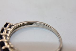 Splendido anello argento pietre blu