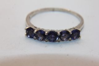 Splendido anello argento pietre blu