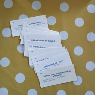 Tarjetas estudio vocabulario griego clasico ingles
