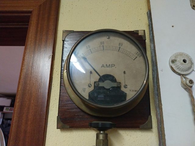 Amperímetro antiguo industrial 100 Amp