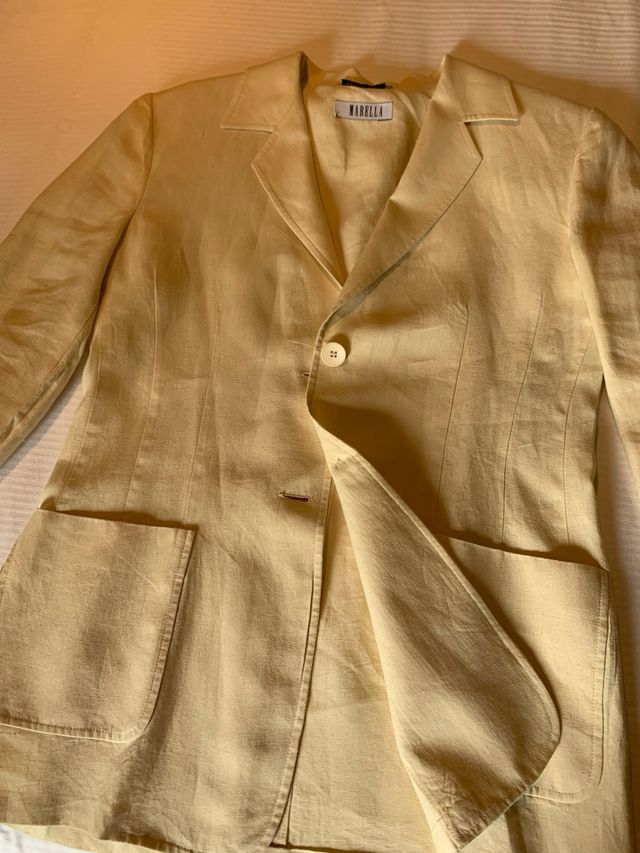 Giacca sciancr. Marella gruppo Max Mara lino beige