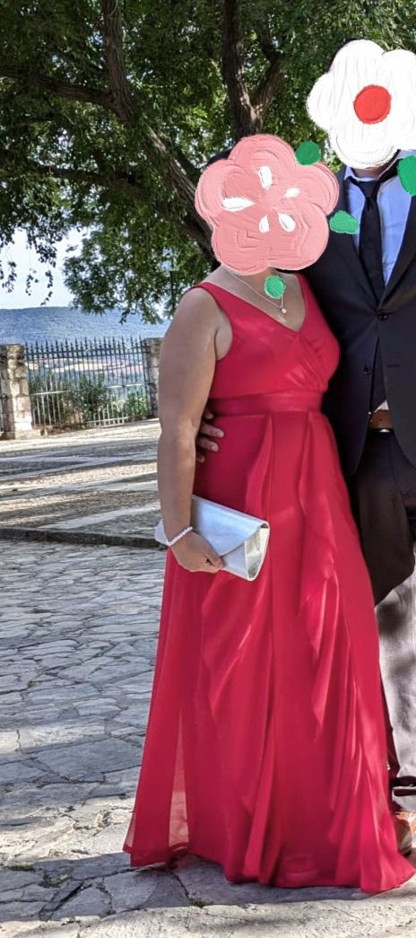 Vestido rojo fiesta largo