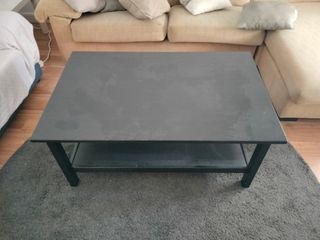Mesa centro negra - metal y madera