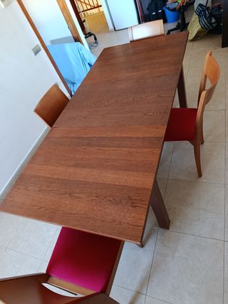 Mesa madera maciza 4 sillas