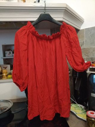 Maglietta  cotone rosso manica 3/4