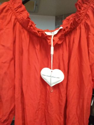 Maglietta  cotone rosso manica 3/4