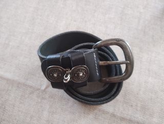 Cintura pelle nera - borchie argento