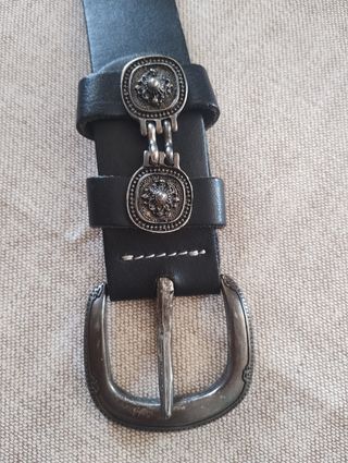 Cintura pelle nera - borchie argento