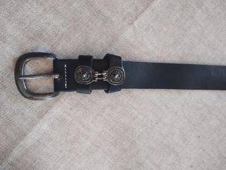 Cintura pelle nera - borchie argento