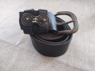 Cintura pelle nera - borchie argento
