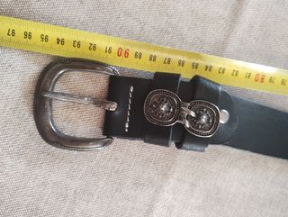 Cintura pelle nera - borchie argento
