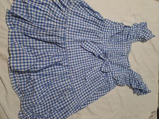 Vestido vichy azul y blanco