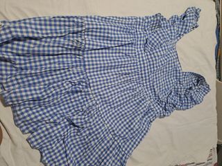 Vestido vichy azul y blanco