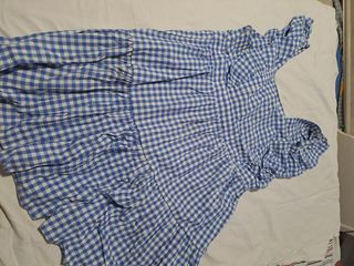 Vestido vichy azul y blanco