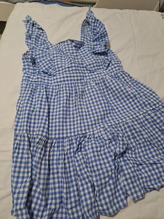 Vestido vichy azul y blanco