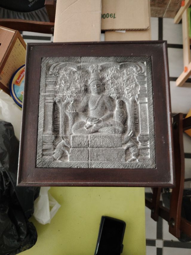 Cuadro Buda piedra tallada