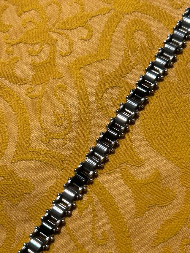 Bracciale acciaio 21cm - nero, argento