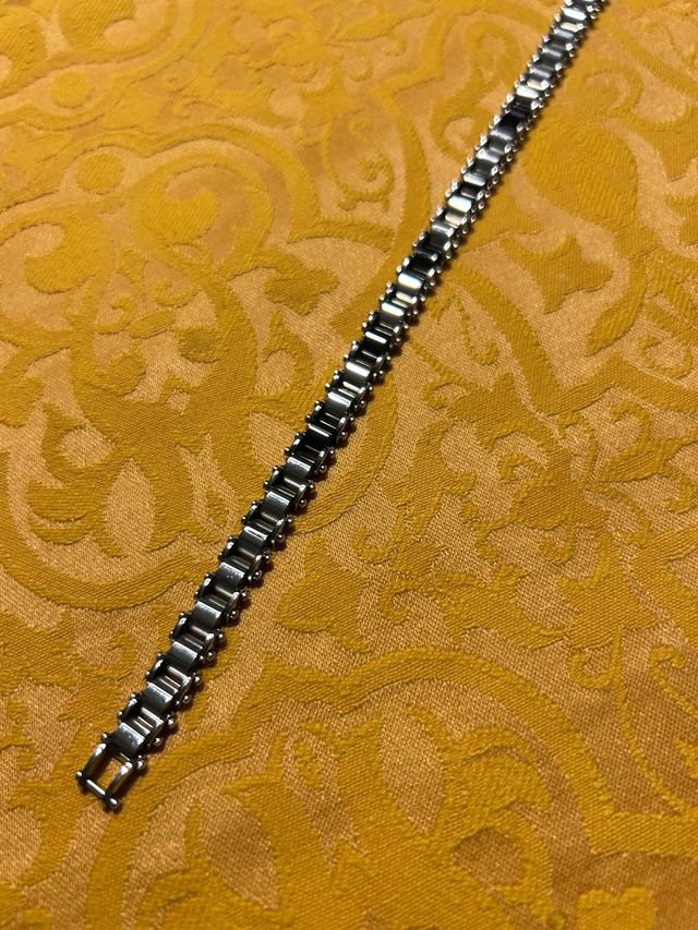 Bracciale acciaio 21cm - nero, argento