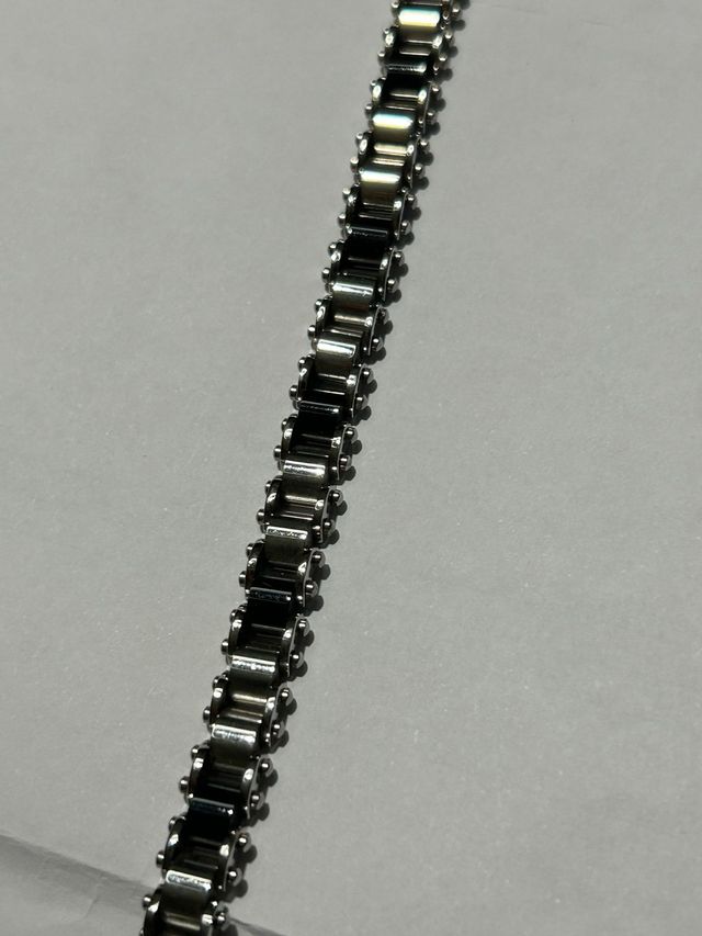 Bracciale acciaio 21cm - nero, argento