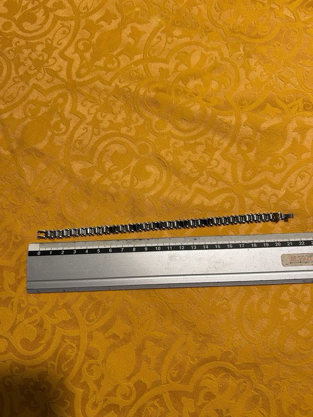 Bracciale acciaio 21cm - nero, argento