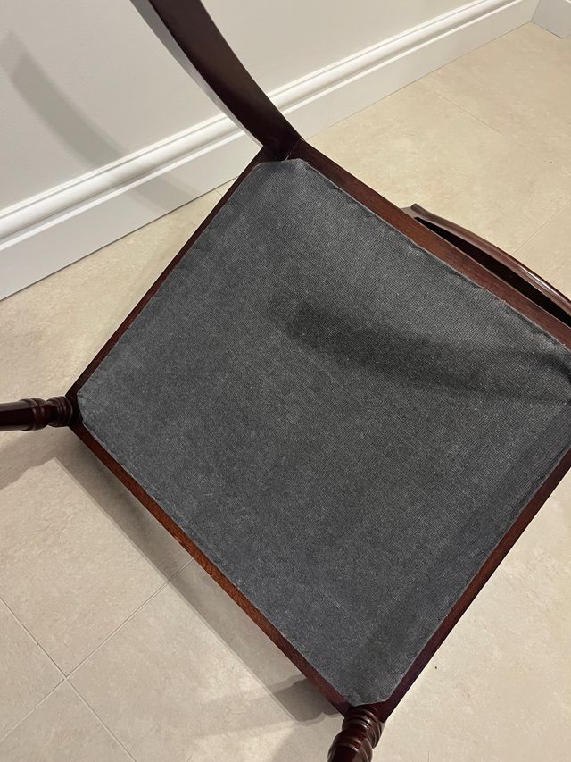 Silla de piel verde - madera