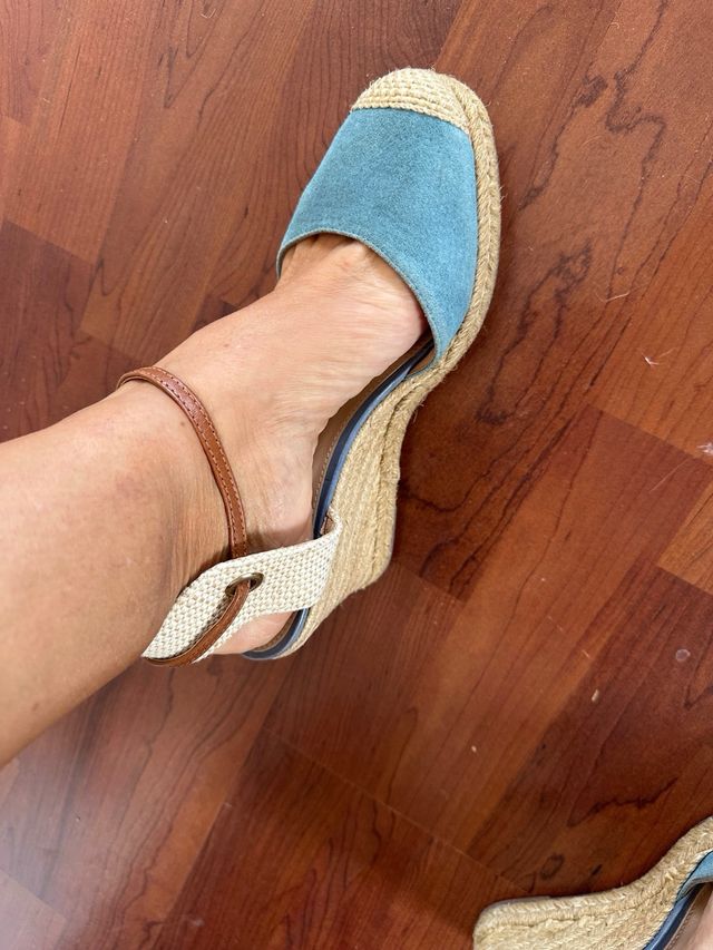 Zapatos cuña azul