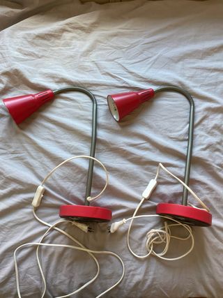2 Lámparas Ikea rojas Flexo