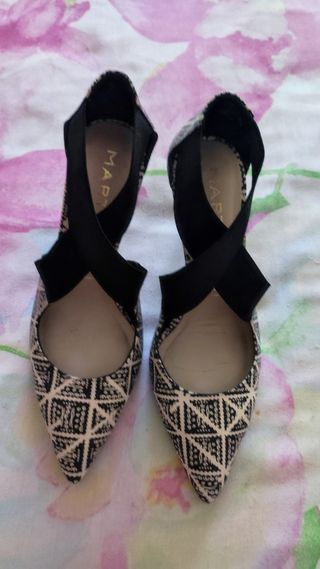 Zapatos Martimelli salón blanco-negro