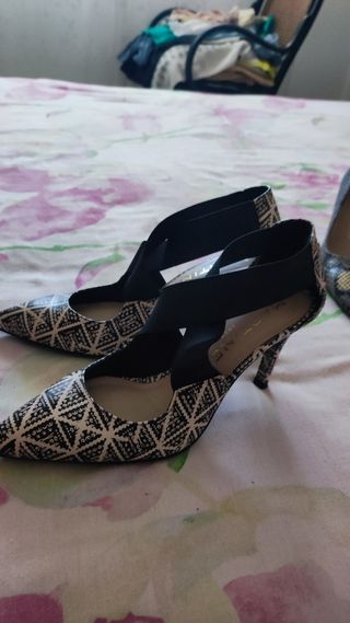 Zapatos Martimelli salón blanco-negro