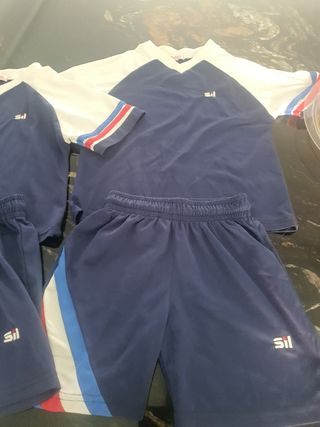 Chándal corto niño Sil - Azul/Blanco