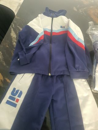 Chándal corto niño Sil - Azul/Blanco