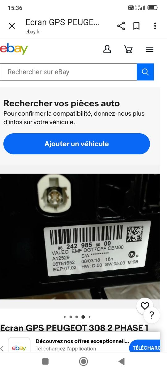 Pantalla Peugeot 308