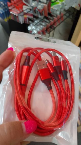 Cable USB 3 en 1 Rojo