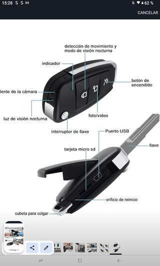 Cámara espía Llave coche