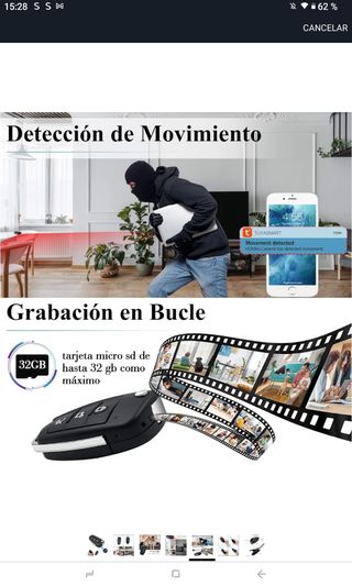 Cámara espía Llave coche