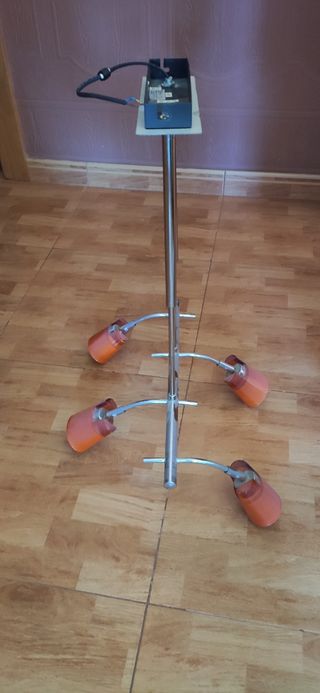 Lampara 4 tulipas - Naranja/Plata