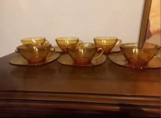 Juego 6 tazas café vintage