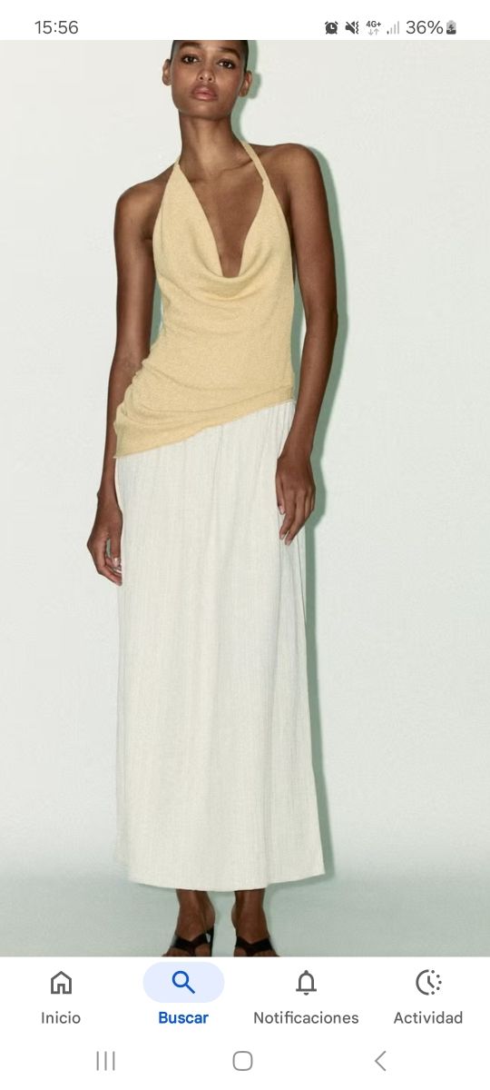 Vestido beige halter