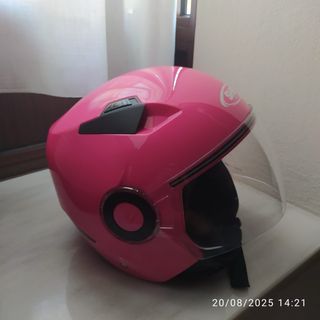Casco moto rosa