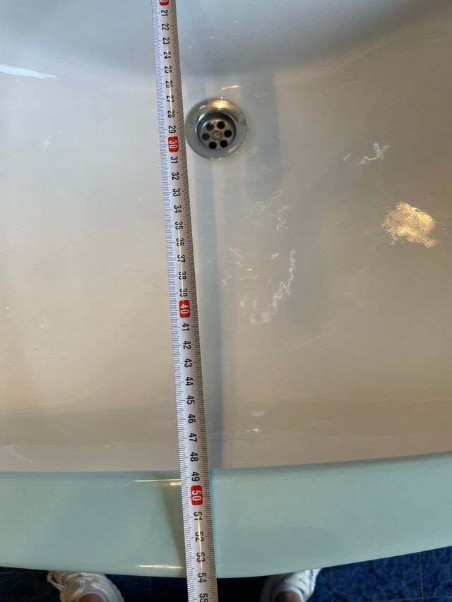 Baño Roca azul y blanco