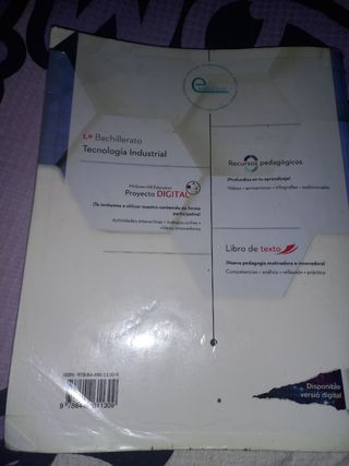 Libro de texto Tecnología Industrial 1 Bachiller