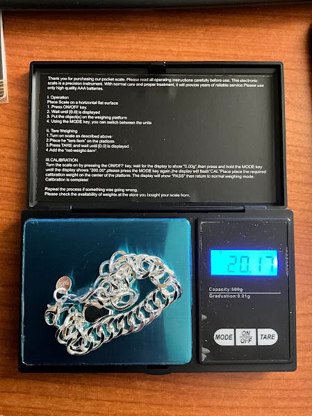 Bracciale uomo argento 20cm