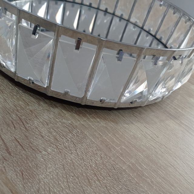 Bandeja espejo centro mesa rosa